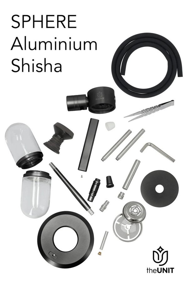 theUnit Sphere Aluminium Shisha Clear - Schwarz