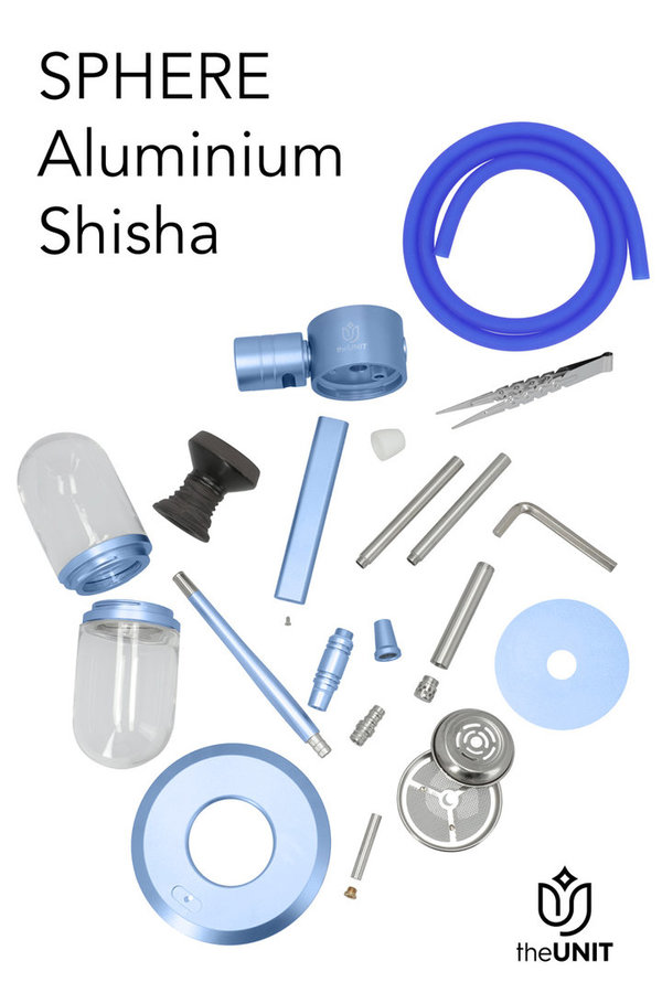 theUnit Sphere Aluminium Shisha Clear - Blue