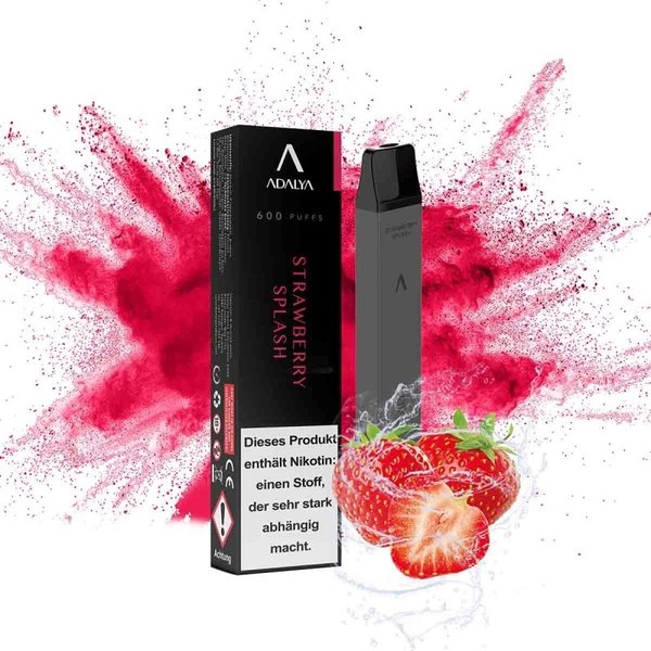 Adalya Vape - Strawberry Splash - Einweg E-Zigarette 12mg/ml 600 Puffs